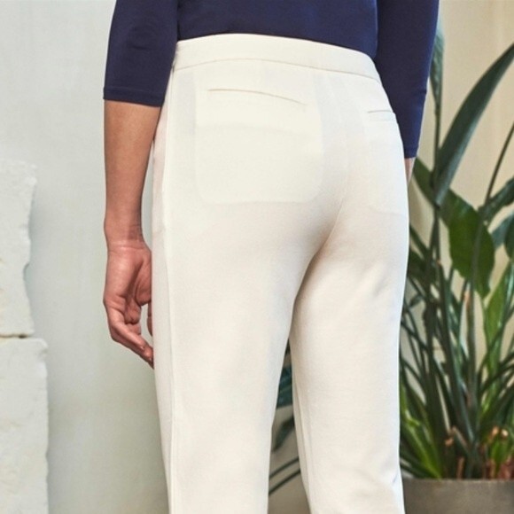PURE Collection Cotton Stretch Crop Trouser Pants Soft White sz 6 NWT - Picture 2 of 12